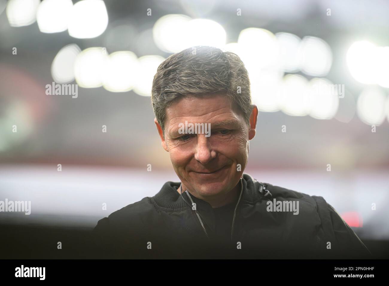 Coach Oliver GLASNER (F) Fußball 1. Bundesliga, 28. Spieltag, Eintracht Frankfurt (F) - Borussia Monchengladbach (MG), am 15. April 2023 in Frankfurt/Deutschland. #DFL-Vorschriften verbieten die Verwendung von Fotografien als Bildsequenzen und/oder quasi-Video # Stockfoto