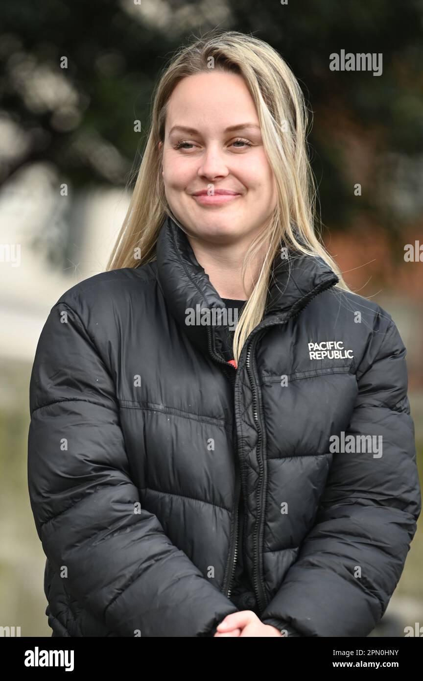 London, Großbritannien. 2023-04-15. Protest gegen die kaschenlose Gesellschaft, ULEZ, No to 15-min City, Stop the Social credit System, Climate change control, digital currency control and Health care control Assembly in Marble Arch. Kredit: Siehe Li/Picture Capital/Alamy Live News Stockfoto