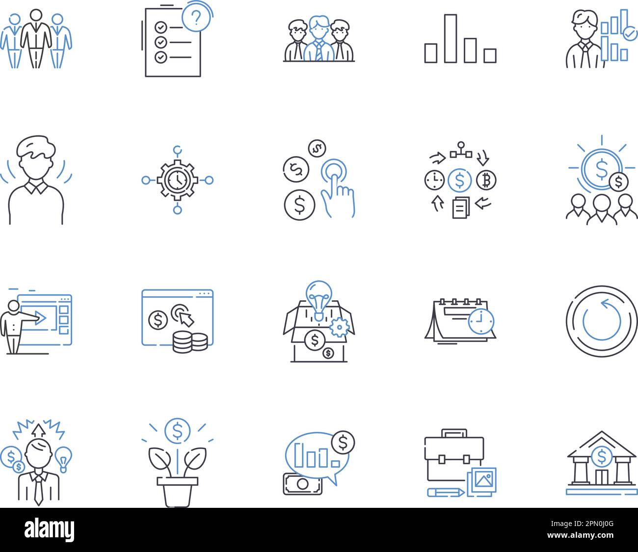Symbolsammlung für Lean Management. Lean, Management, Effizienz, Automatisierung, Abfall, Konzeptsatz für Prozess, Kostenvektor und Illustration. Qualität Stock Vektor