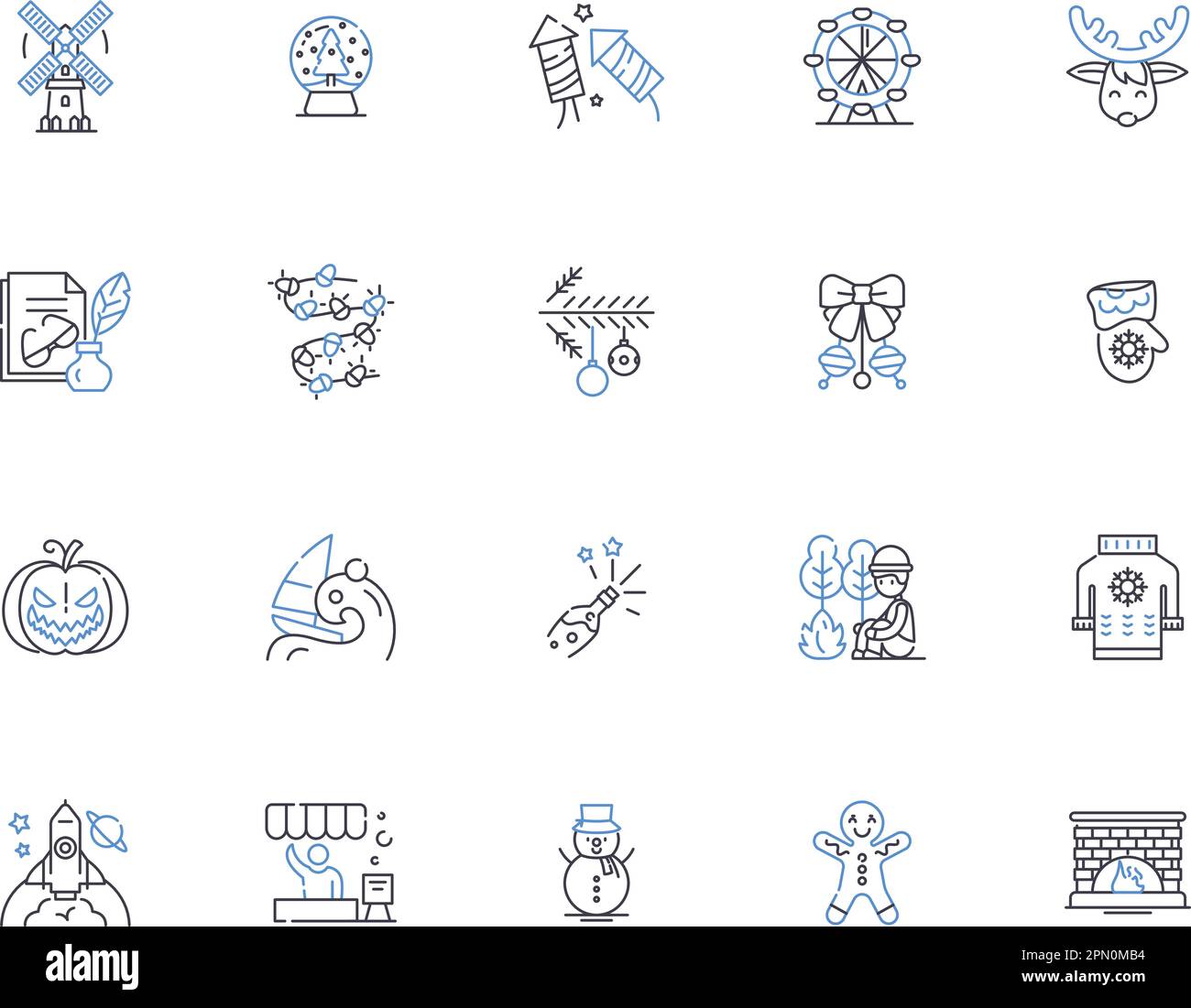 Holiday Outline Icons Kollektion. Urlaub, Feste, Ausflug, Feier, Festessen, Break-, Feiertagsvektor- und Zeichnungskonzeptsatz. Gesellig, Fröhlich Stock Vektor Holiday Outline Icons Kollektion. Urlaub, Feste, Ausflug, Feier, Festessen, Break-, Feiertagsvektor- und Zeichnungskonzeptsatz. Gesellig, Fröhlich Stock Vektor