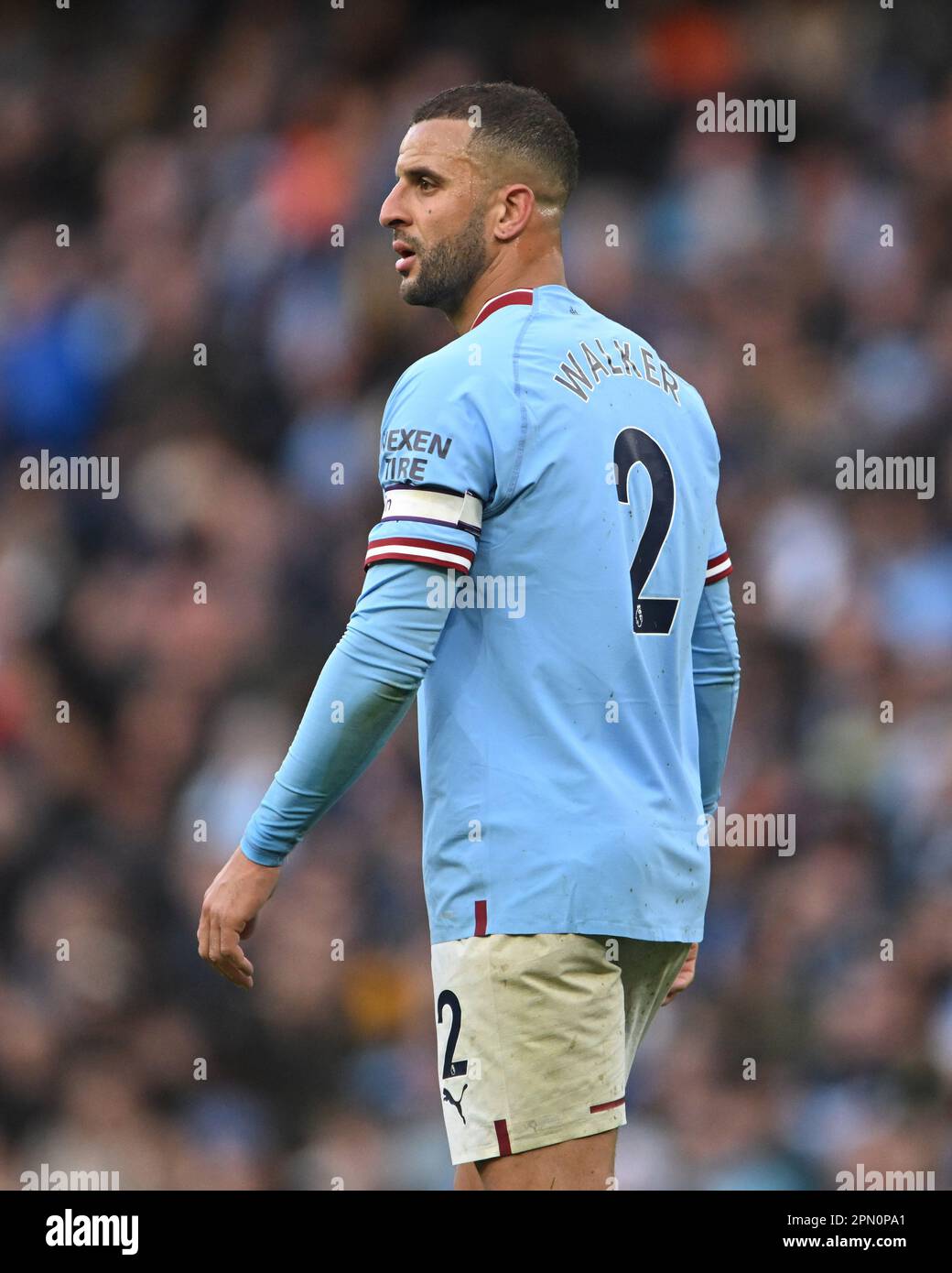 Manchester, Großbritannien. 15. April 2023. Kyle Walker aus Manchester City während des Premier League-Spiels im Etihad Stadium, Manchester. Der Bildausdruck sollte lauten: Gary Oakley/Sportimage Credit: Sportimage/Alamy Live News Stockfoto