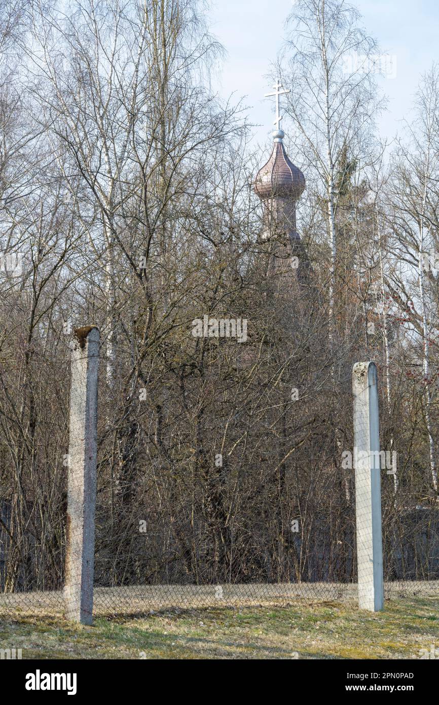 Spitze der Russisch-orthodoxen Kapelle im Konzentrationslager Dachau Stockfoto