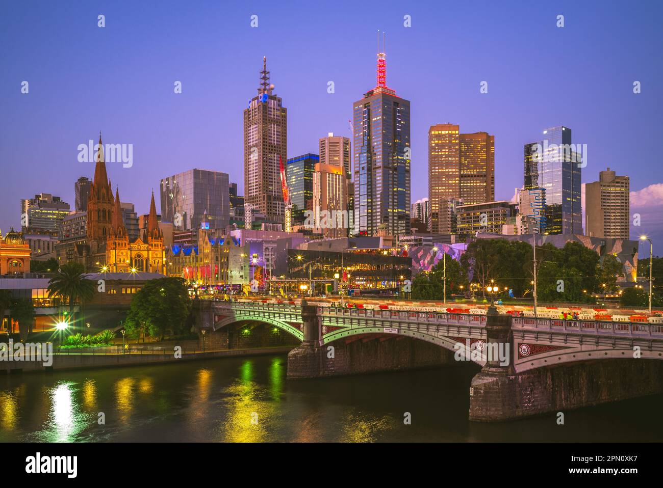 Zentrales Geschäftsviertel von Melbourne, der Hauptstadt von Victoria, australien Stockfoto
