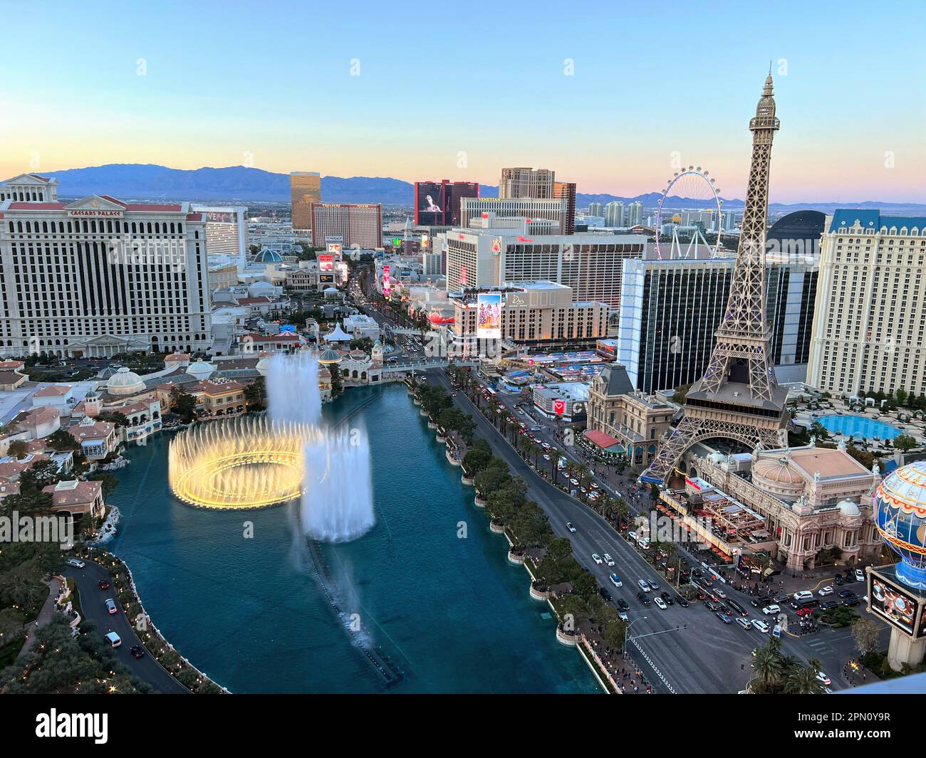 Las Vegas Nevada 04-05-2023: Unvergleichlicher Blick auf den berühmten 