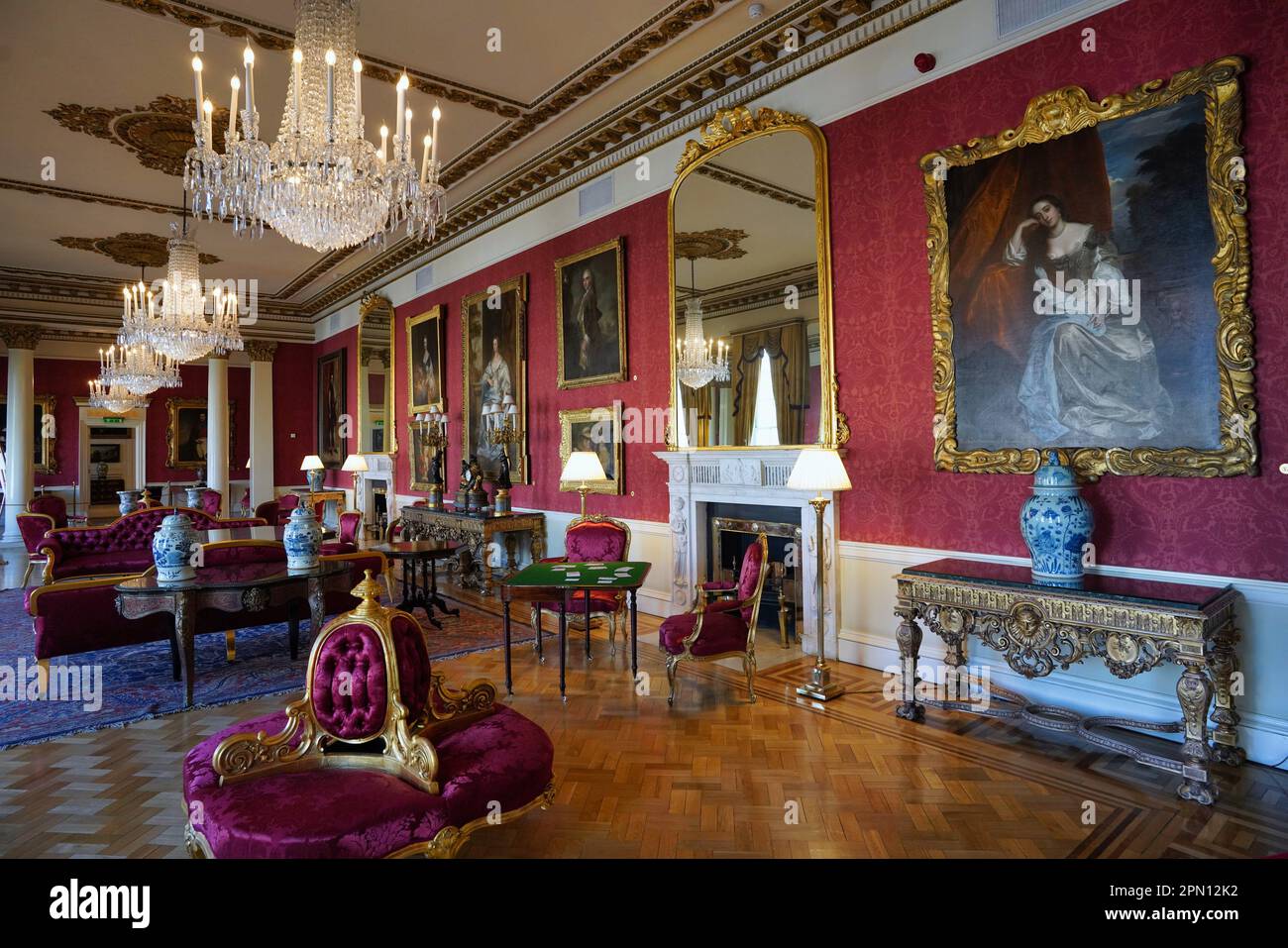 Formeller Salon von Dublin Castle, der für Regierungsempfänge genutzt wird Stockfoto