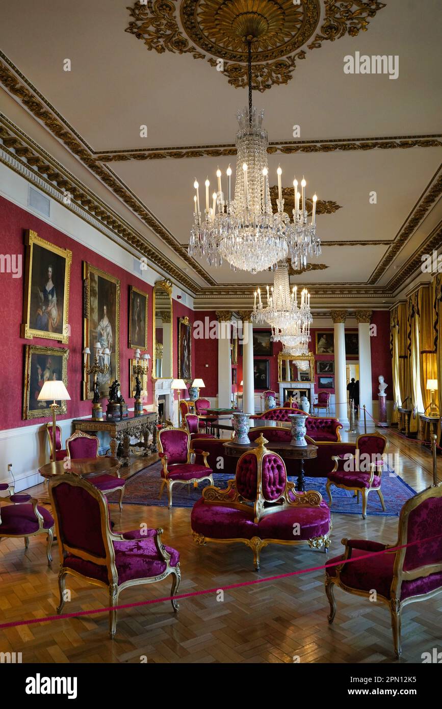 Formeller Salon von Dublin Castle, der für Regierungsempfänge genutzt wird Stockfoto