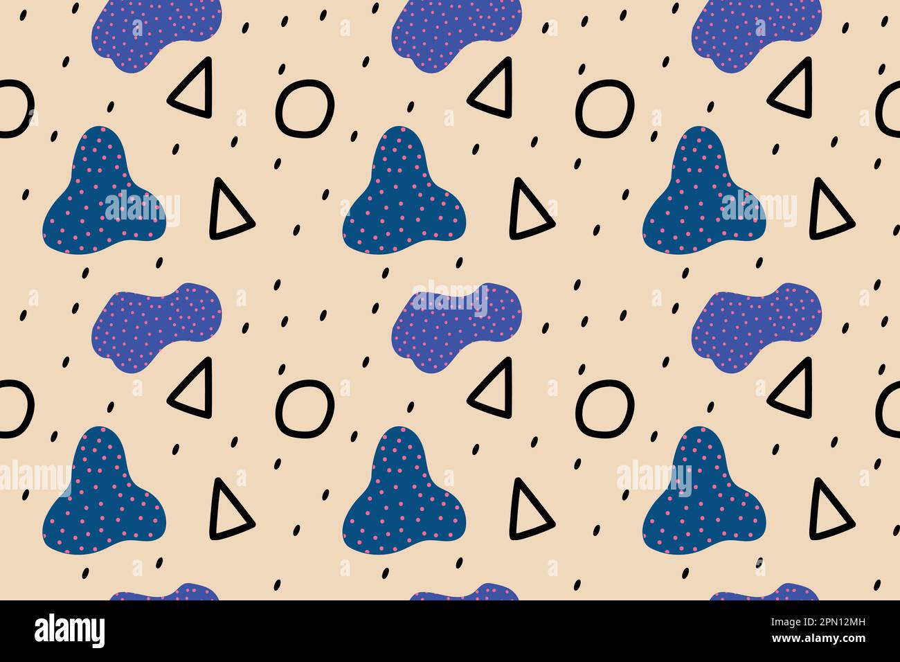 Hintergrund von Memphis. Retro-Hintergrund mit verschiedenen Farbfiguren für Poster oder Karten. Abstrakter hintergrund aus memphis mit bunten geometrischen Figuren für dein Design. Vektortextur. Vektordarstellung Stock Vektor