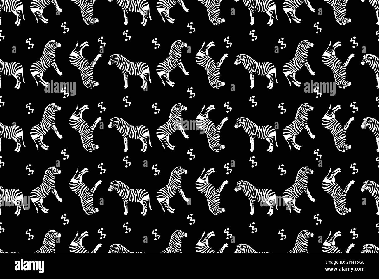 Muster mit Tiermuster. Nahtloses Muster mit Textur der Zebrahaut. Sich wiederholender Hintergrund zum Drucken auf Stoff, Textilien, Inneneinrichtung, Designsachen. Vektordarstellung. Stock Vektor