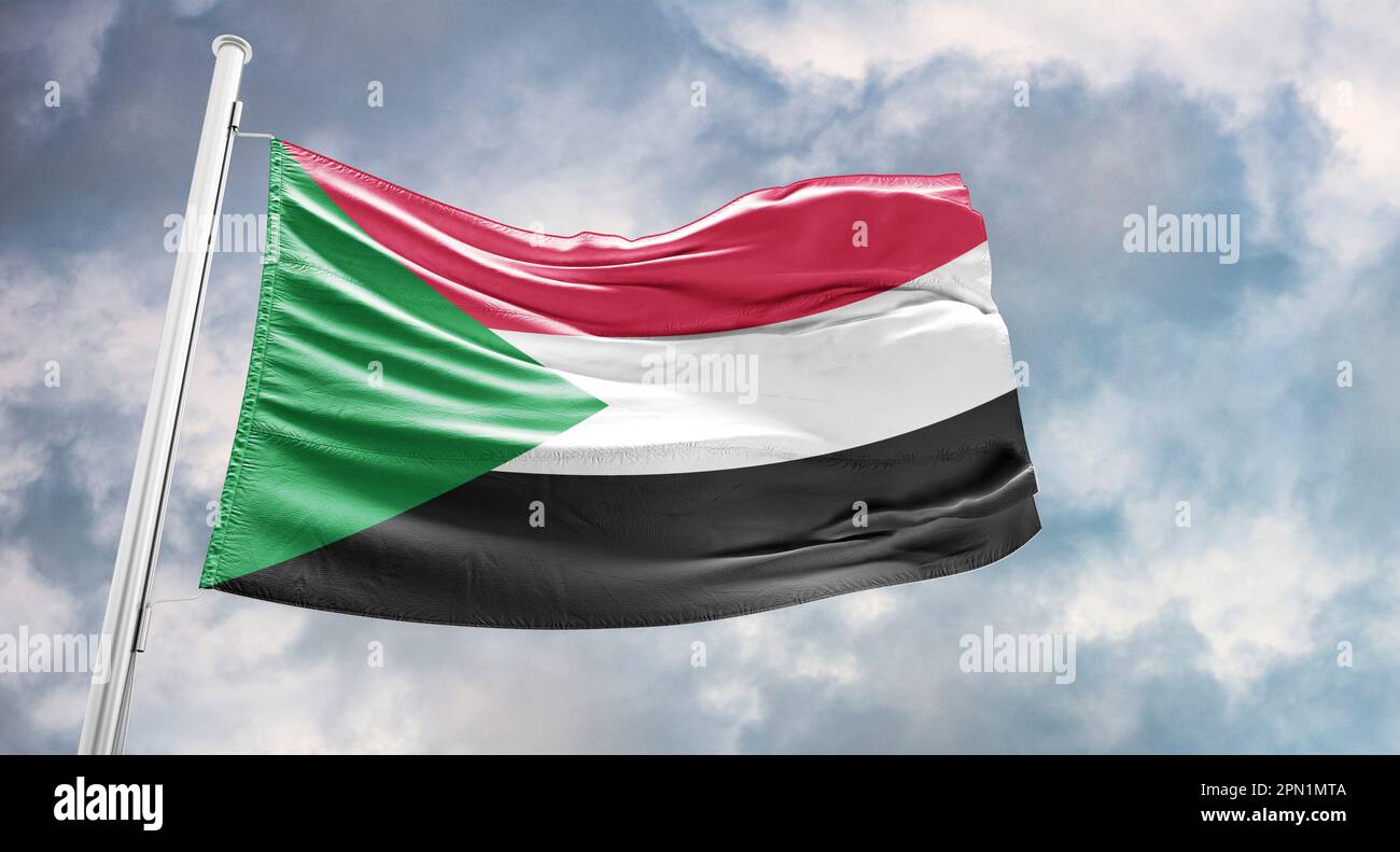 Die derzeitige Flagge Sudans Stockfoto