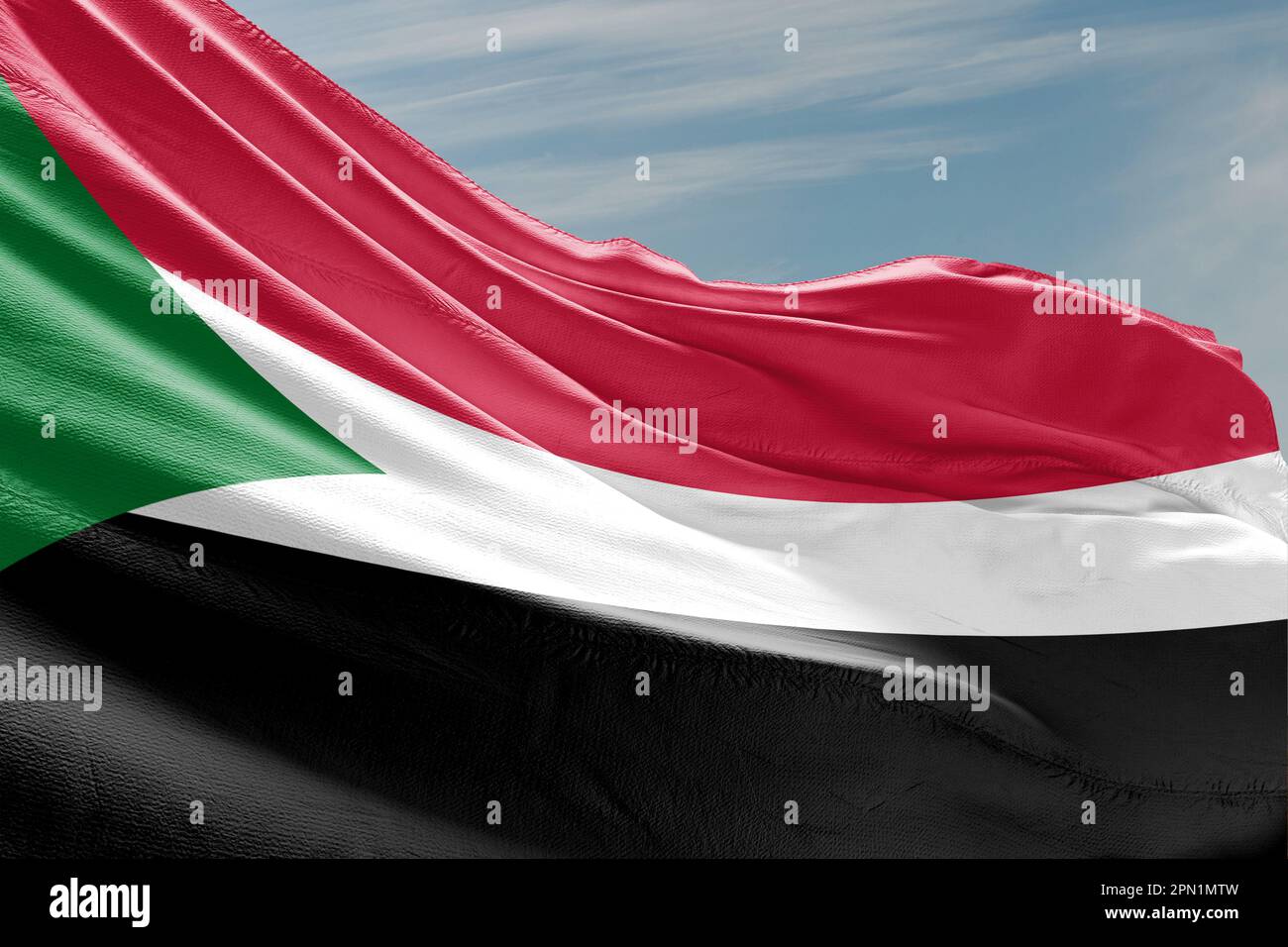 Die derzeitige Flagge Sudans Stockfoto
