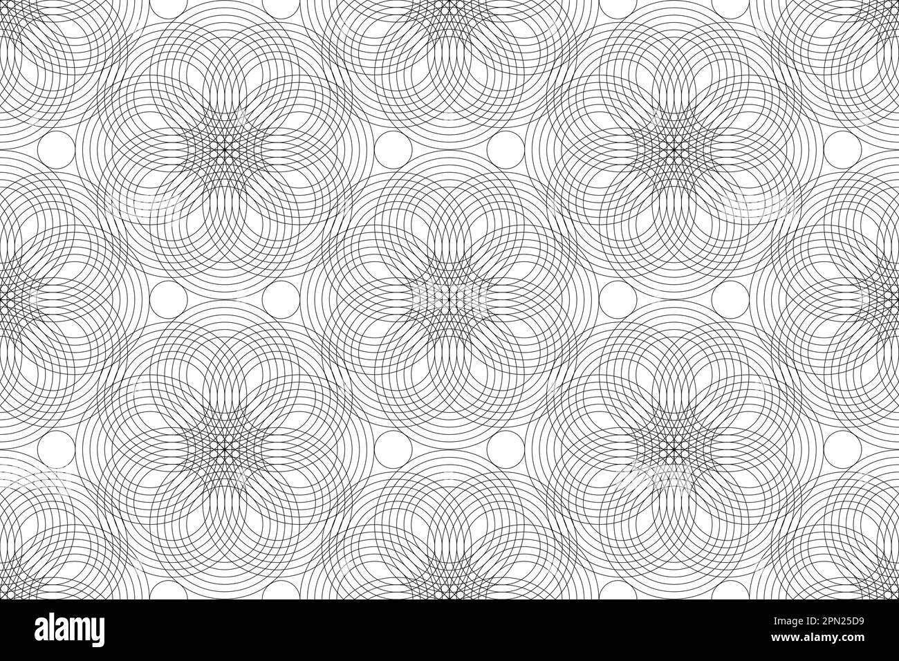 Nahtloses Muster Design Mandala mit heiliger Geometrie Hintergrund. Runde geometrische Arabeske, textiler orientalischer Ornamentsartikel. Abstraktes Blumensymbol, Vektor Stock Vektor