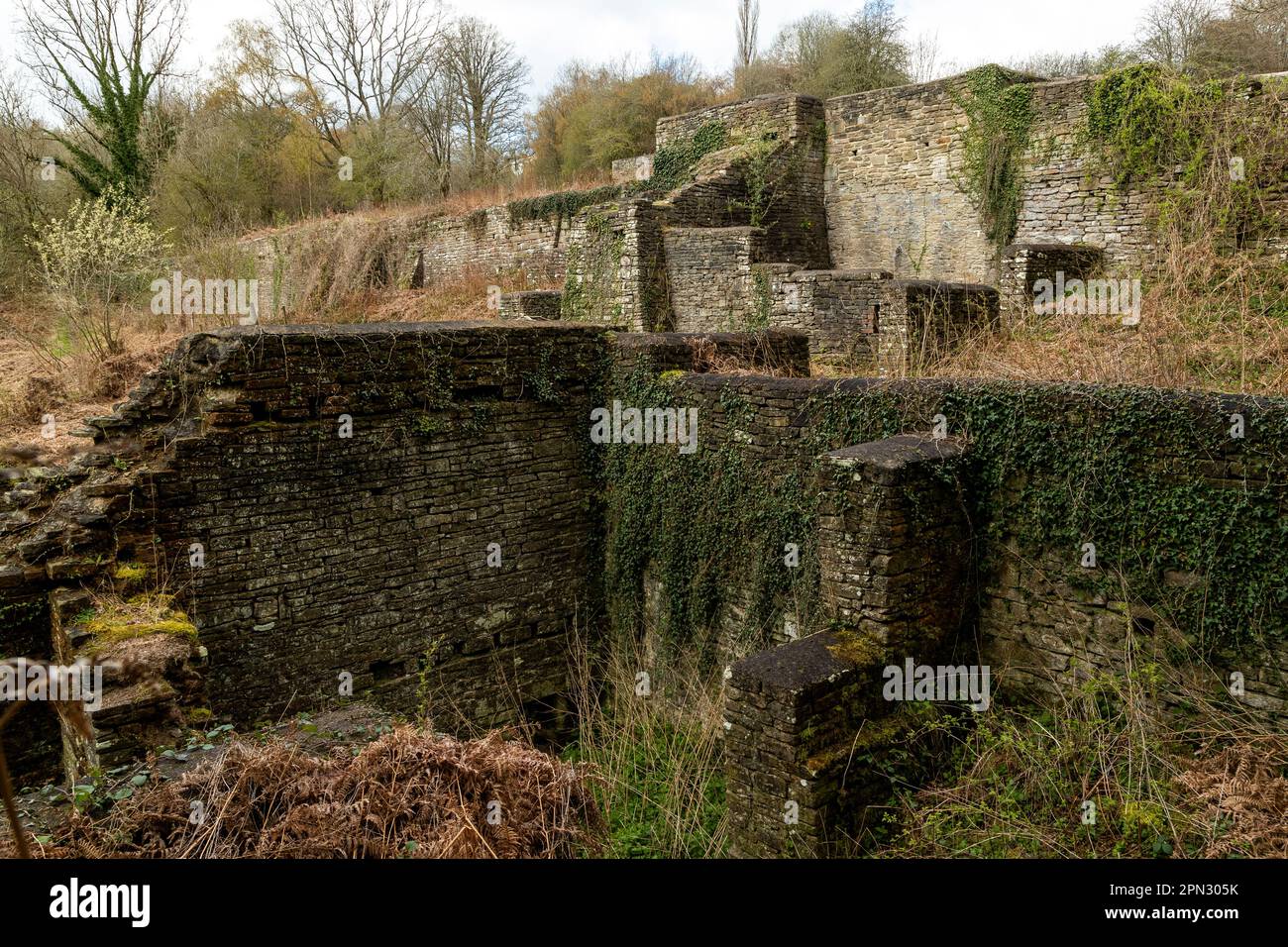 Darkhill Iron Works, die Wiege der indistrischen Stahlherstellung, Forest of Dean, Gloucestershire. UK Stockfoto