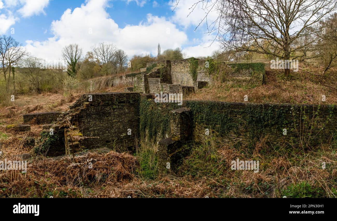 Darkhill Iron Works, die Wiege der indistrischen Stahlherstellung, Forest of Dean, Gloucestershire. UK Stockfoto