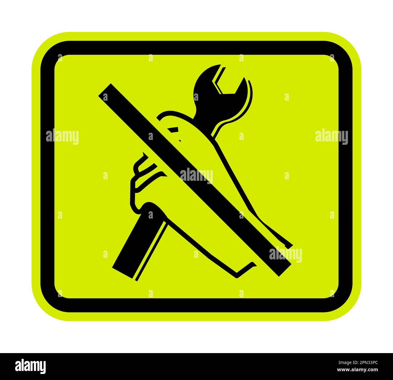 Keine Wartungsarbeiten An Laufenden Maschinen Durchführen Stock Vektor