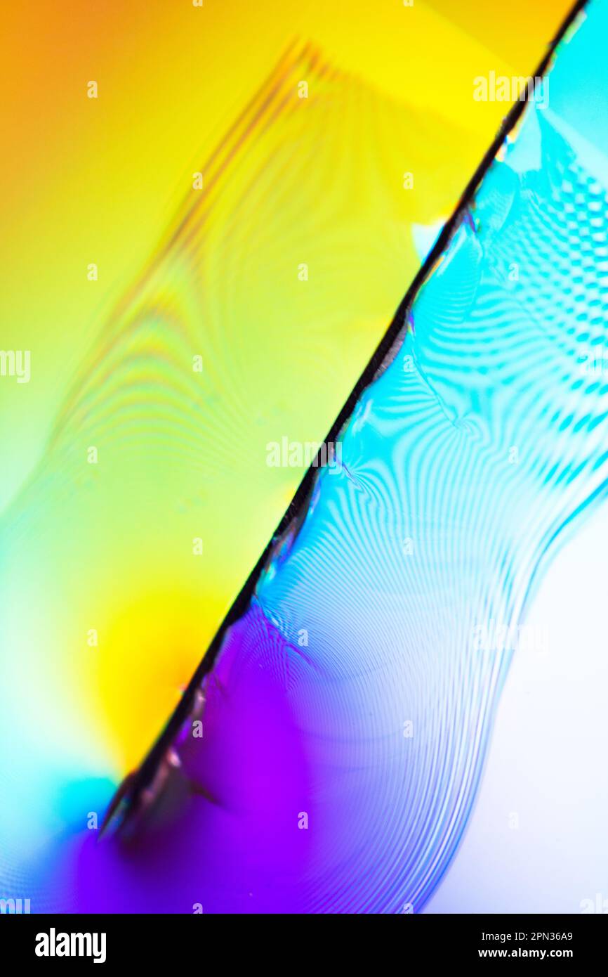 Holografischer, glänzender, abstrakter Hintergrund mit Wassertextur Visual Wave Stockfoto