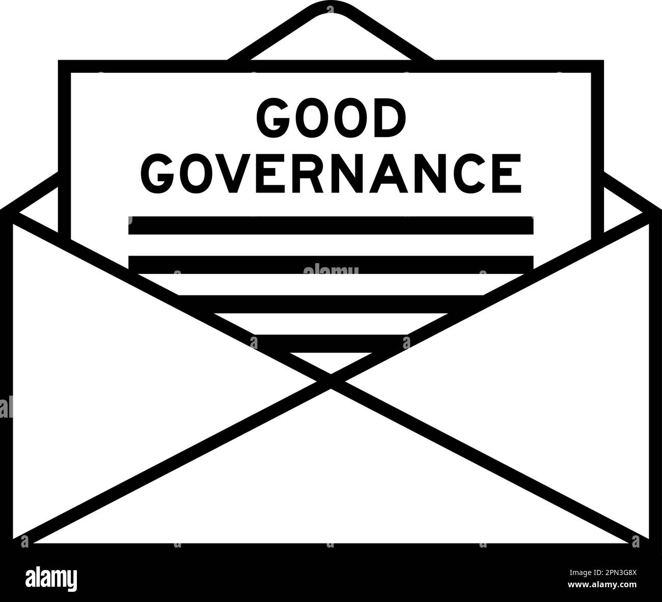 Umschlag und Briefzeichen mit dem Wort „Good Governance“ als Schlagzeile Stock Vektor