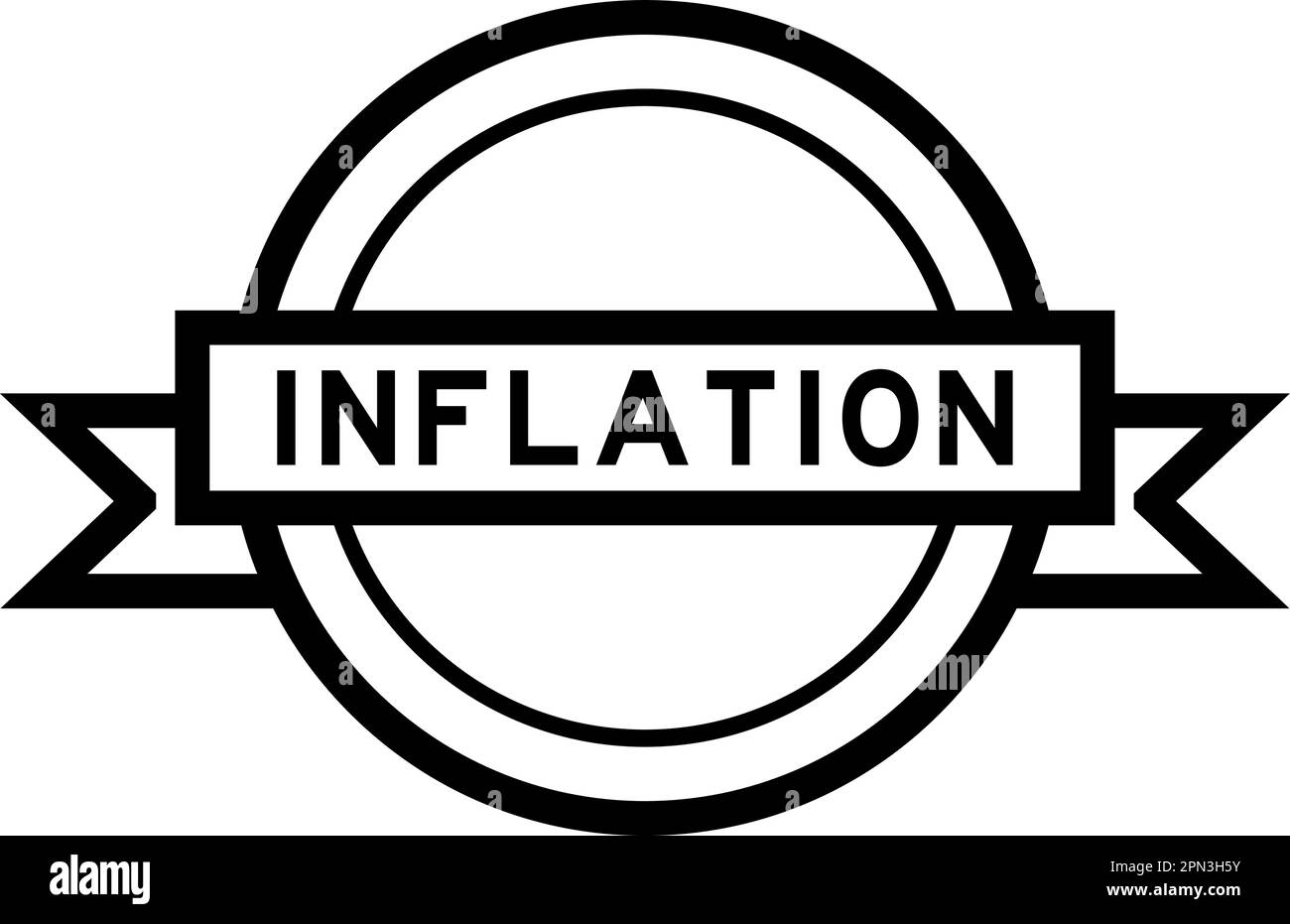 Rundes Etikettenbanner in Vintage-Schwarz mit aufgeblasenem Wort auf weißem Hintergrund Stock Vektor