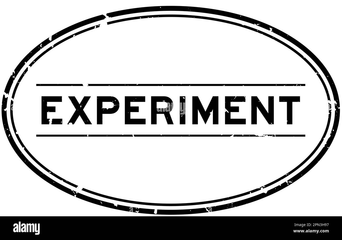Grunge Black Experimentbegriff ovaler Gummidichtungsstempel auf weißem Hintergrund Stock Vektor