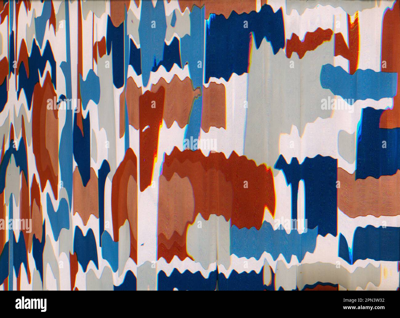 Glitch Art Farbverzerrung digitales Farbrauschen Stockfoto