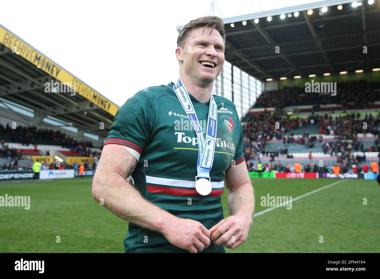 Chris Ashton von Leicester Tigers posiert nach dem Gallagher
