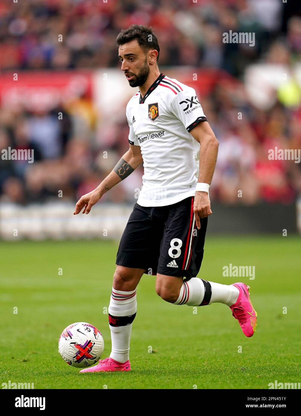 Bruno Fernandes von Manchester United während des Premier League-Spiels auf dem City Ground in Nottingham. Foto: Sonntag, 16. April 2023. Stockfoto