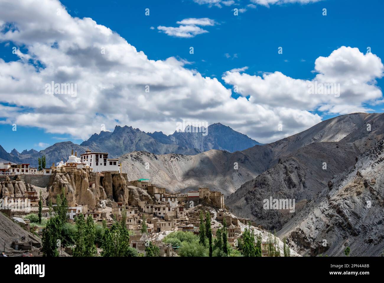 Blick auf das Lamyuru-Kloster, Ladakh, Indien Stockfoto