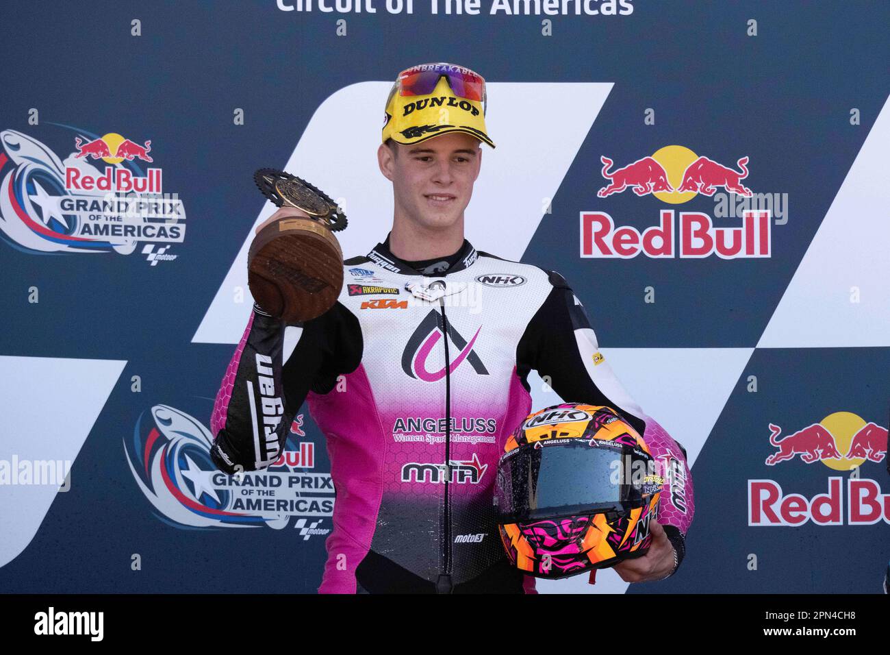 Amerika. 16. April 2023. Ivan Ortola (48) gewinnt Moto3 beim Red Bull Grand Prix of the Americas, Circuit of the Americas. Austin, Texas. Mario Cantu/CSM/Alamy Live News Stockfoto