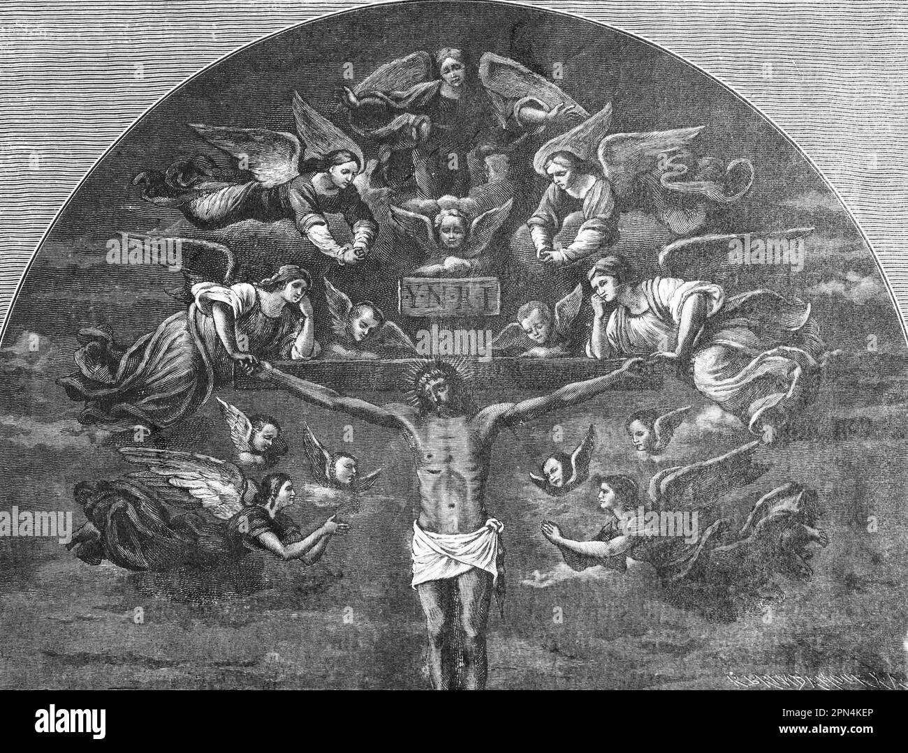 Der Aufstieg Jesu, die Auferstehung Jesu, die bibel, das erste Buch der Korinther, das Neue Testament, Kapitel 1, verses18-31, Kapitel 2, Vers 2, Illustr. 1890 Stockfoto