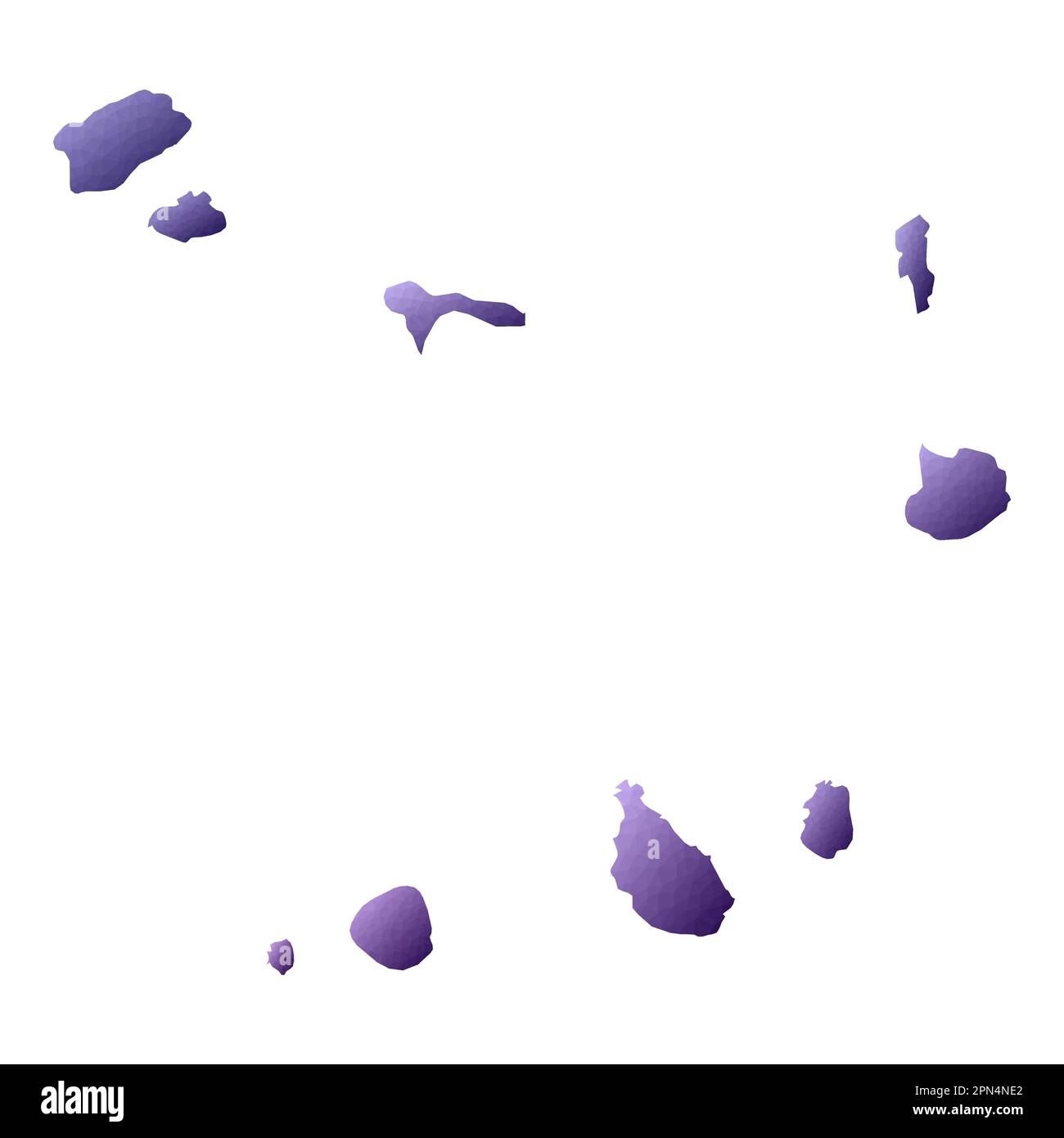 Karte von Cabo Verde. Geometrischer Stil für die Länderumrisse. Außergewöhnliche violette Vektordarstellung. Stock Vektor