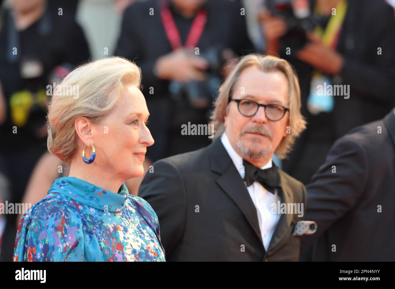 „The Laundromat“ Gary Oldman Meryl Streep Regisseur Steven Soderbergh Venice Filmfestival 2019 Stockfoto