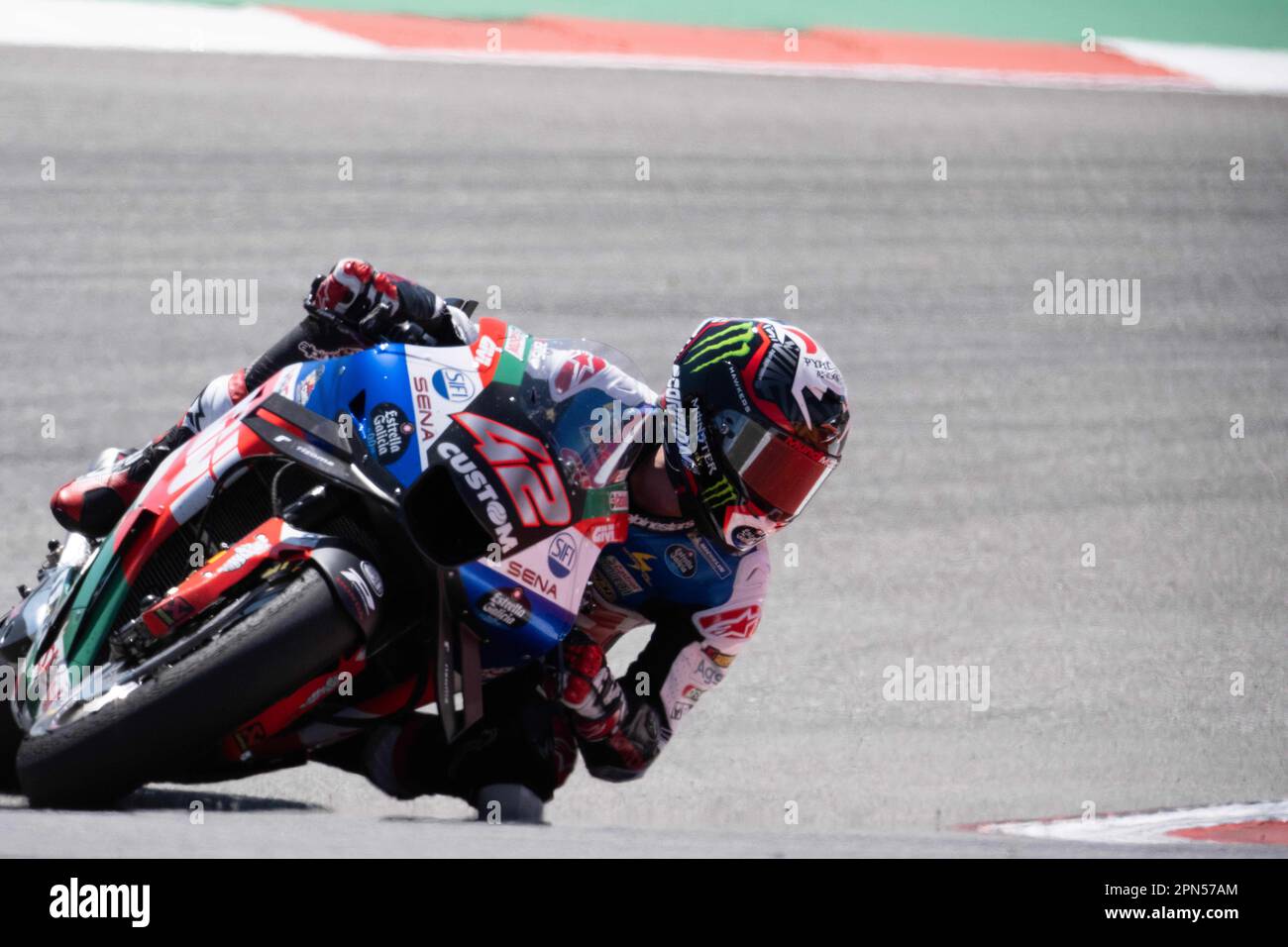 Amerika. 16. April 2023. Alex Rins (42) mit LCR Honda Castrol in Aktion beim Red Bull Grand Prix of the Americas, Circuit of the Americas. Austin, Texas. Mario Cantu/CSM/Alamy Live News Stockfoto