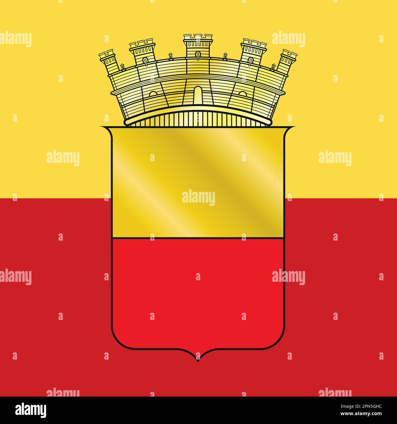 Neapel, italienische Stadt, offizielles Wappen auf den Farben der Stadtflagge, Kampanien, Italien, Vektordarstellung Stock Vektor