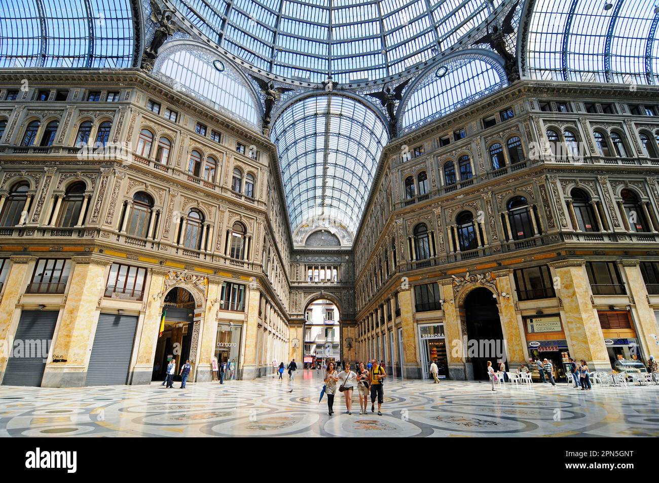 Galleria Umberto I, Galerie, Einkaufspassage, Neapel, Kampanien, Italien Stockfoto