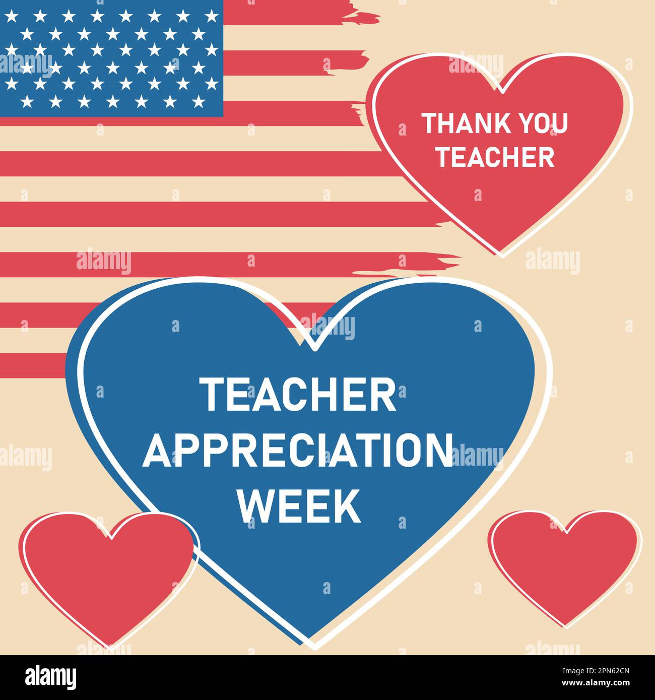 Lehrerwoche in den Vereinigten Staaten, zu Ehren von Lehrern, die hart arbeiten und unsere Kinder unterrichten. Schule und Bildung. Lernkonzept für Schüler Stock Vektor
