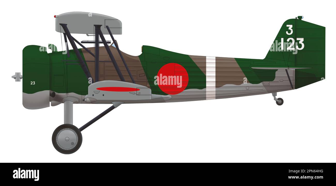 Nakajima A4N1 der 12. Special Air Group IJNAS, 1937 Stockfoto