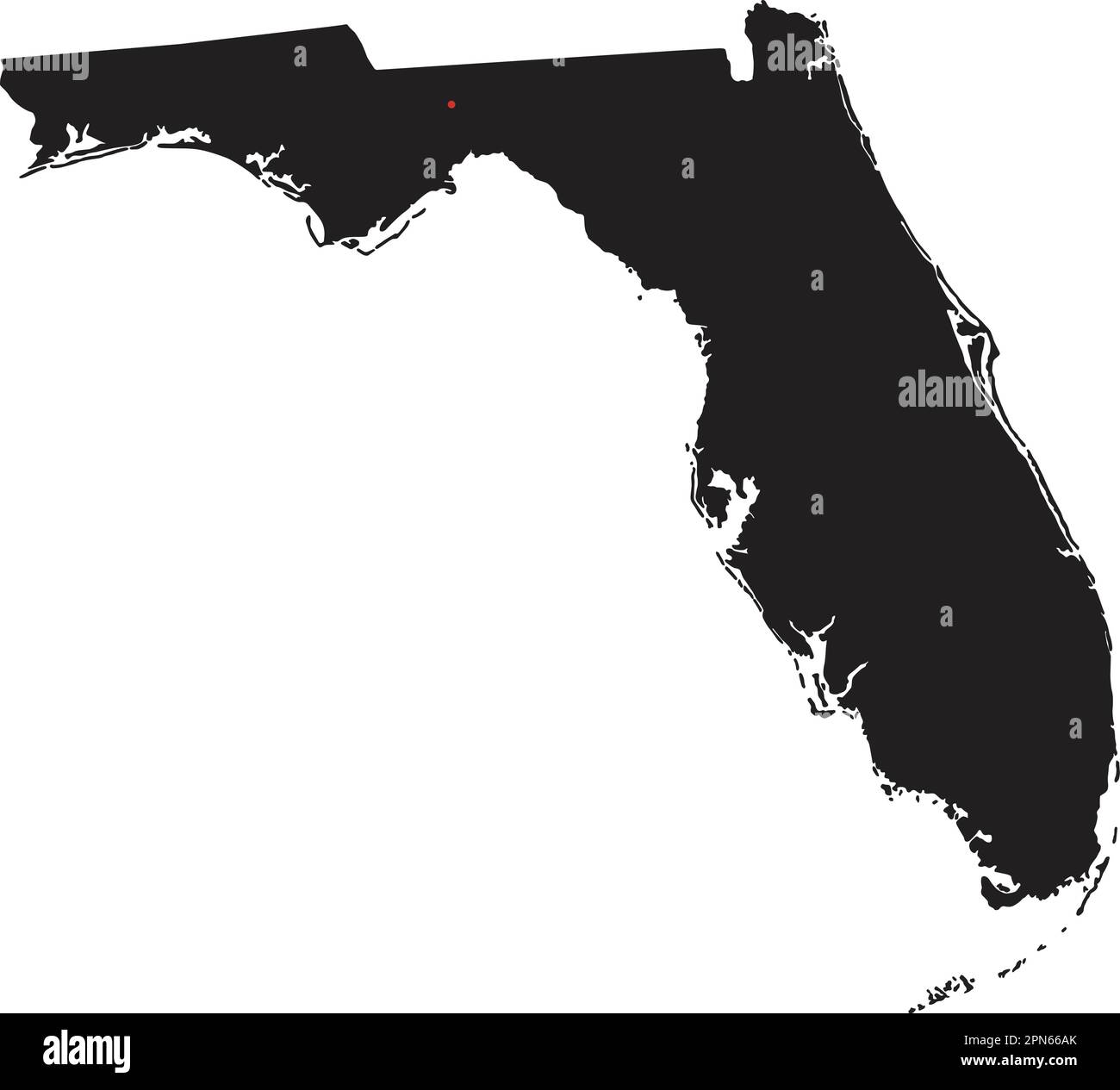 Sehr detaillierte Florida Silhouette Karte. Stock Vektor