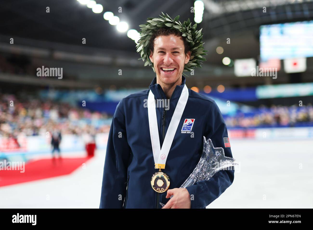 Tokio, Japan. 15. April 2023. Jason Brown (USA) Figure Skating : ISU World Team Trophy in Figure Skating 2023 Preisverleihung im Tokyo Gymnasium in Tokio, Japan . Kredit: Naoki Morita/AFLO SPORT/Alamy Live News Stockfoto