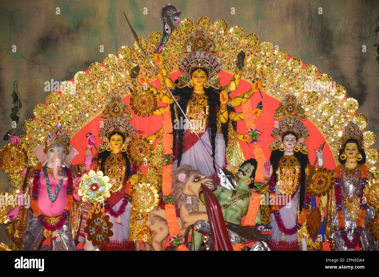durga Idol Image, Clay Durga Göttin Bild, durga ji ki murti, maa durga Idol, mata ki murti, Stockfoto
