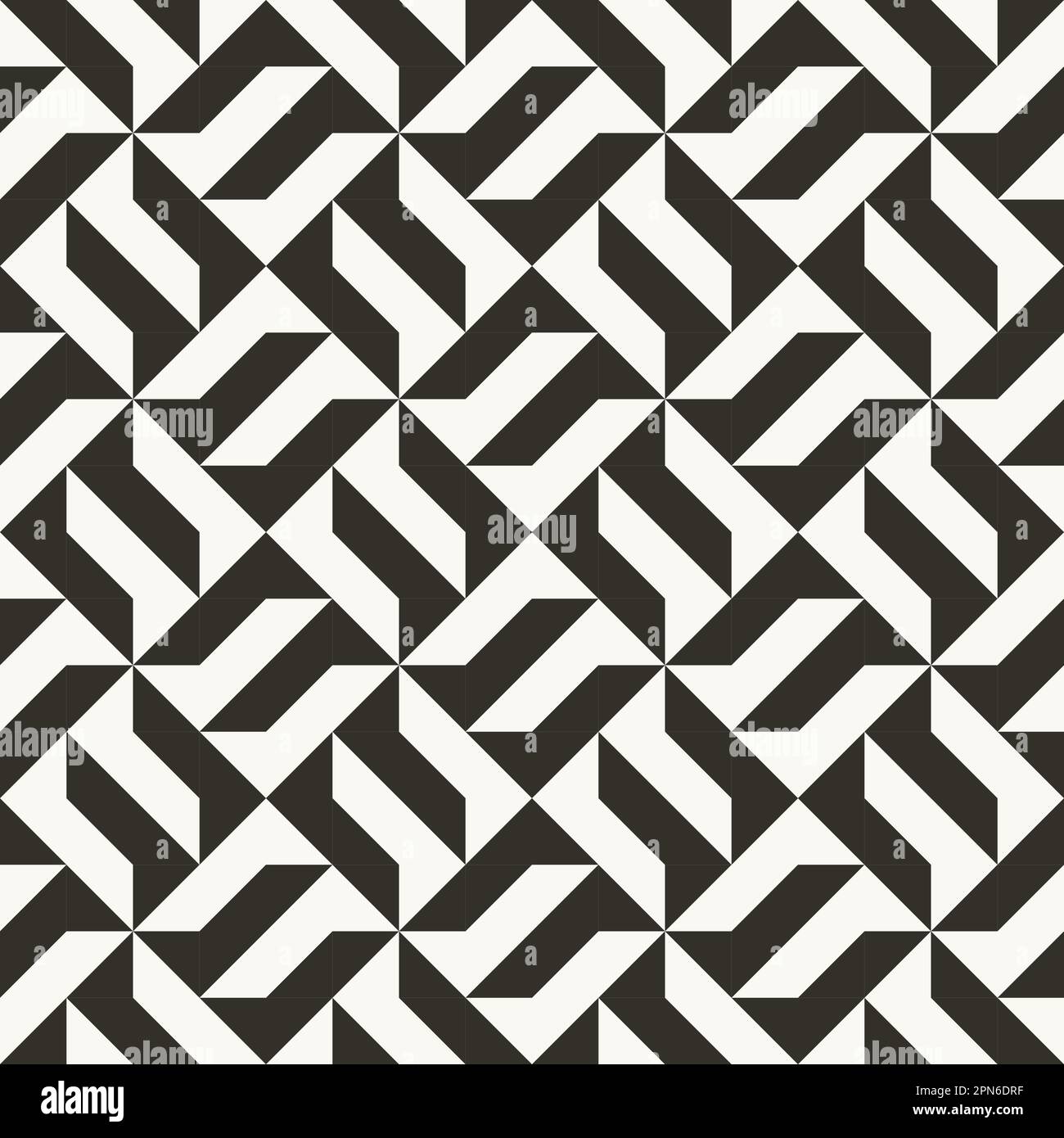 Schwarz-Weiß abstraktes geometrisches Steppmuster. Kontrastreicher geometrischer Hintergrund mit Dreiecken. Einfache Farben - einfach zu färben. Minimaler Rückstand Stock Vektor
