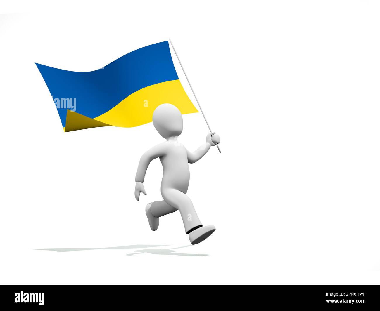 Zeichen mit ukrainischer Flagge Stockfoto