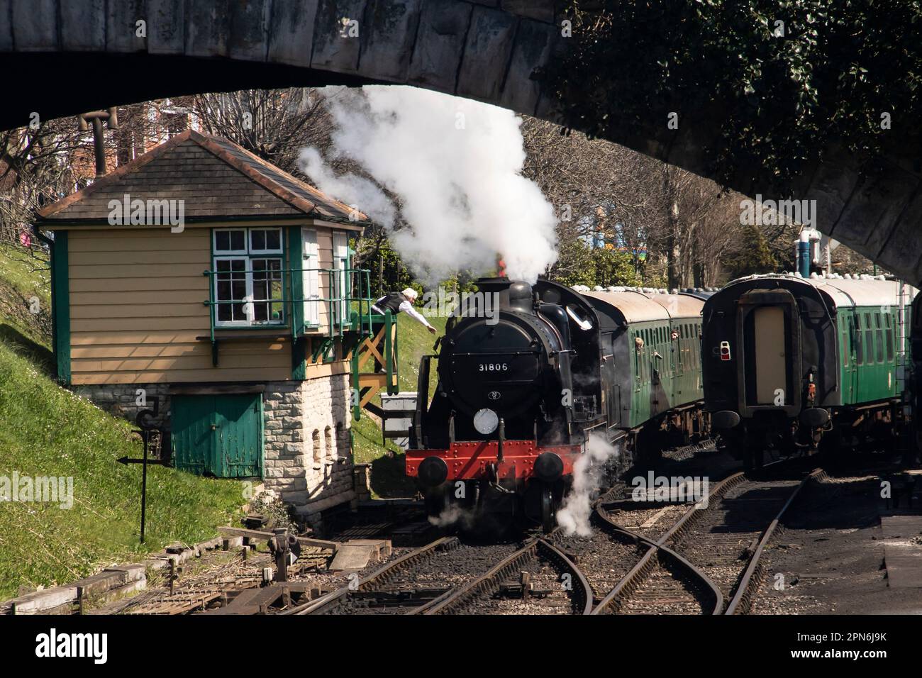 Erster Tag 2023 Uhr Swanage Railway Wareham Service Stockfoto