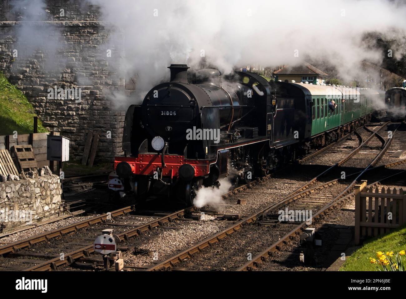 Erster Tag 2023 Uhr Swanage Railway Wareham Service Stockfoto