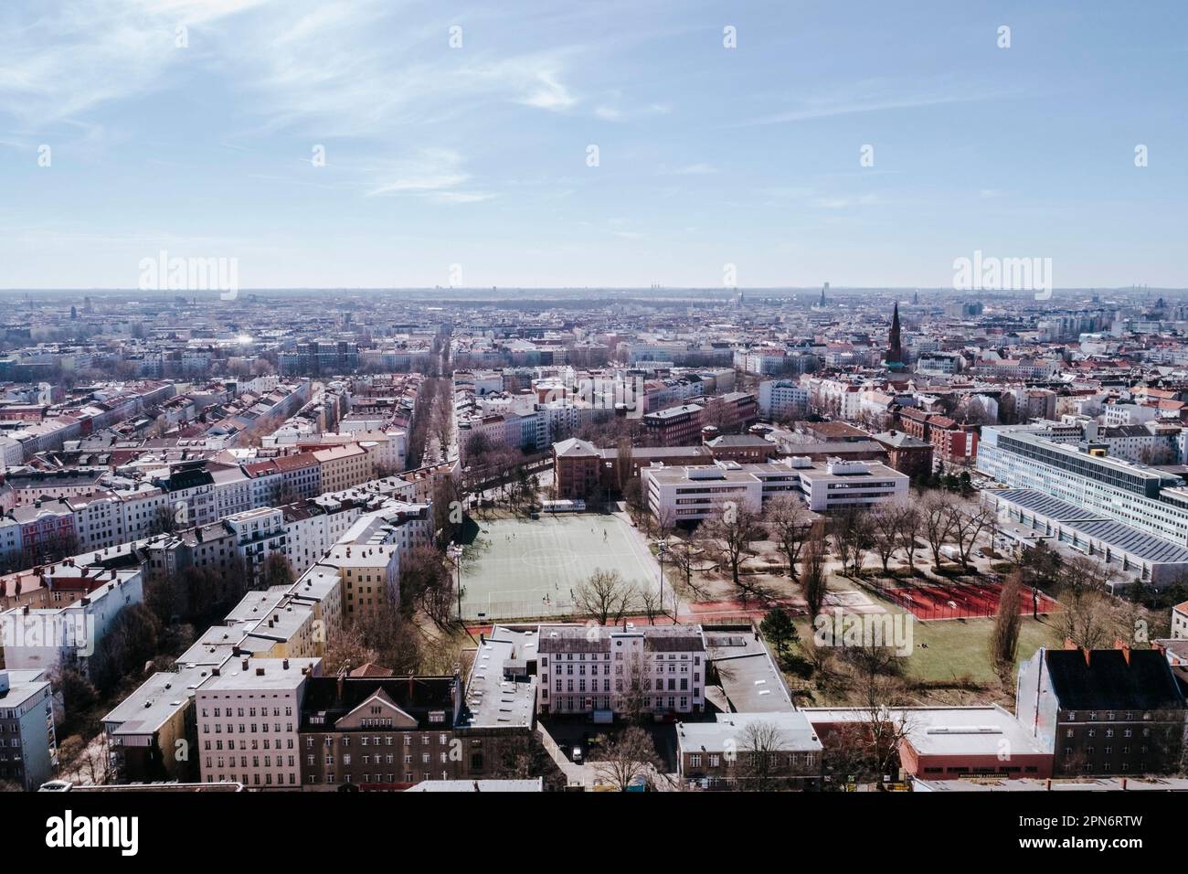 Luftstadtlandschaft Neukolln Kreuzberg, Berlin Stockfoto