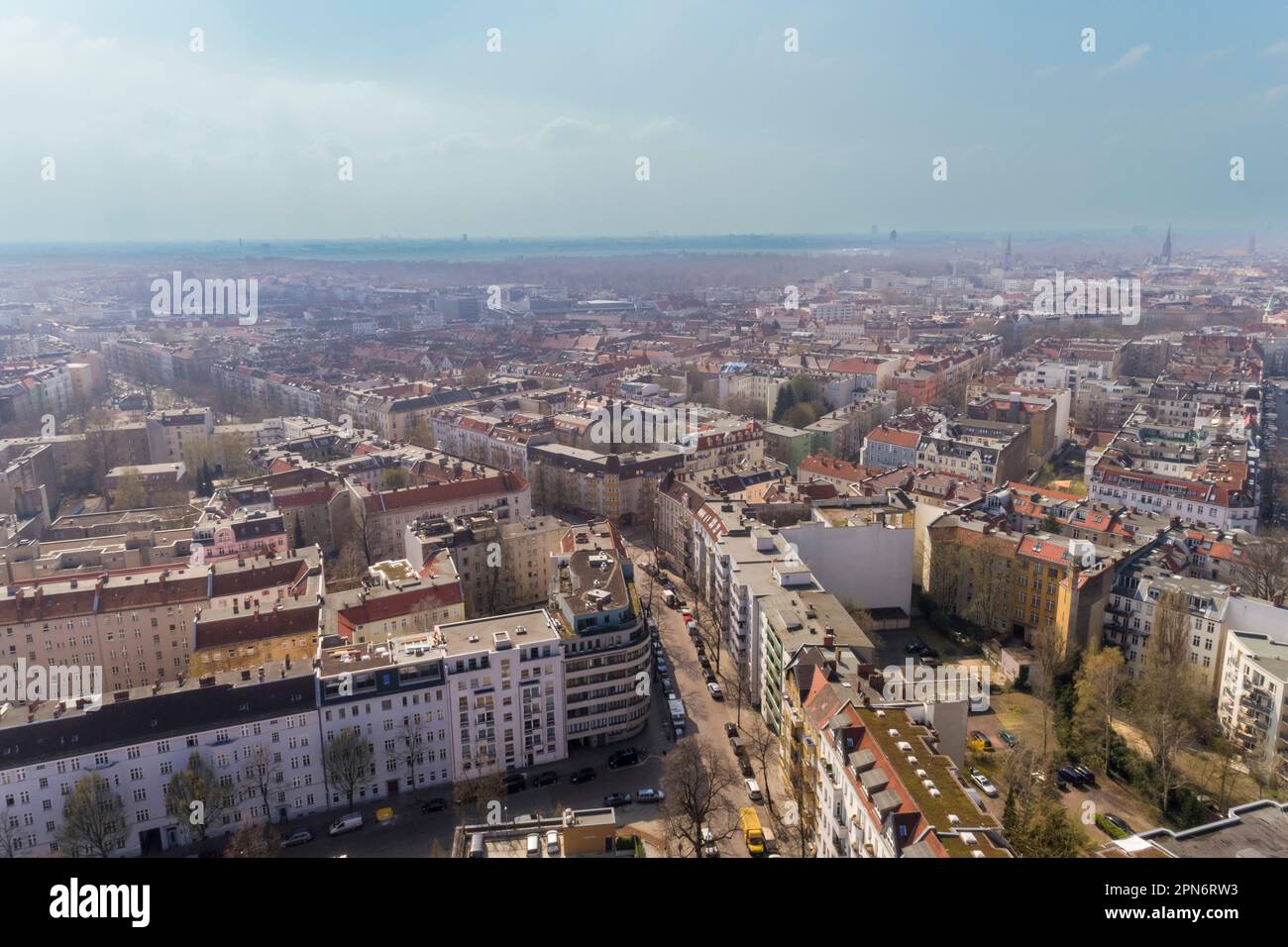 Luftstadtlandschaft Neukolln Kreuzberg, Berlin Stockfoto