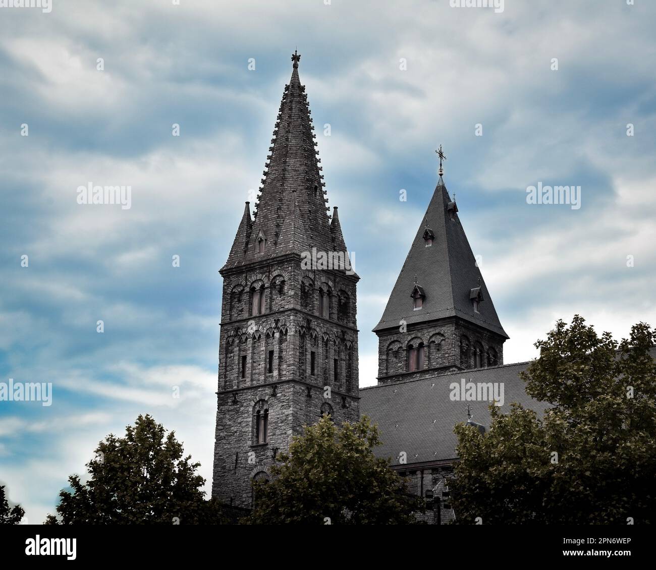 dom-Türme in der Stadt Gent Stockfoto