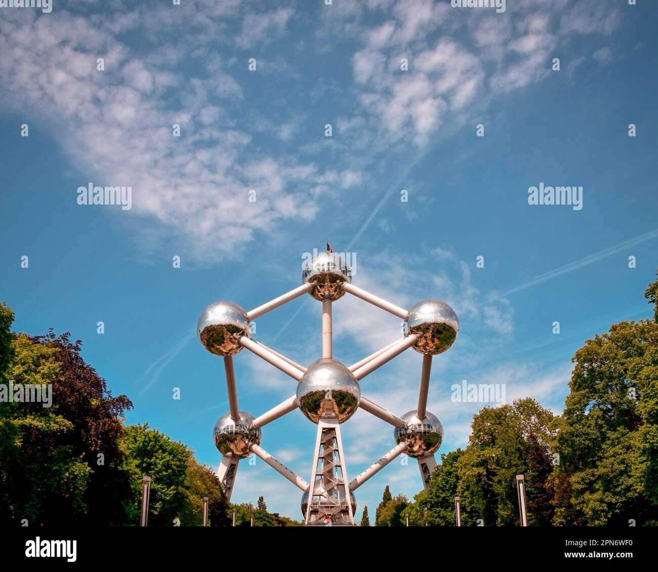 brüsseler atomium an sonnigen Tagen Stockfoto