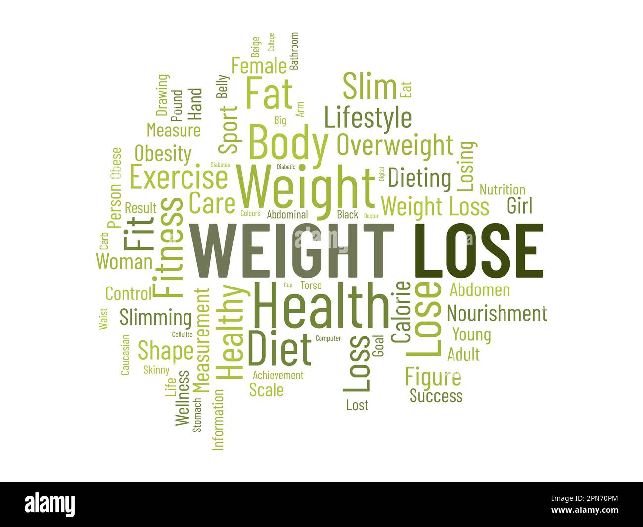 Wortwolken-Hintergrundkonzept für Gewichtsverlust. Diät mit gesunden Lebensmitteln für Übergewicht zu verlieren oder ein gesundes Leben. vektordarstellung. Stock Vektor