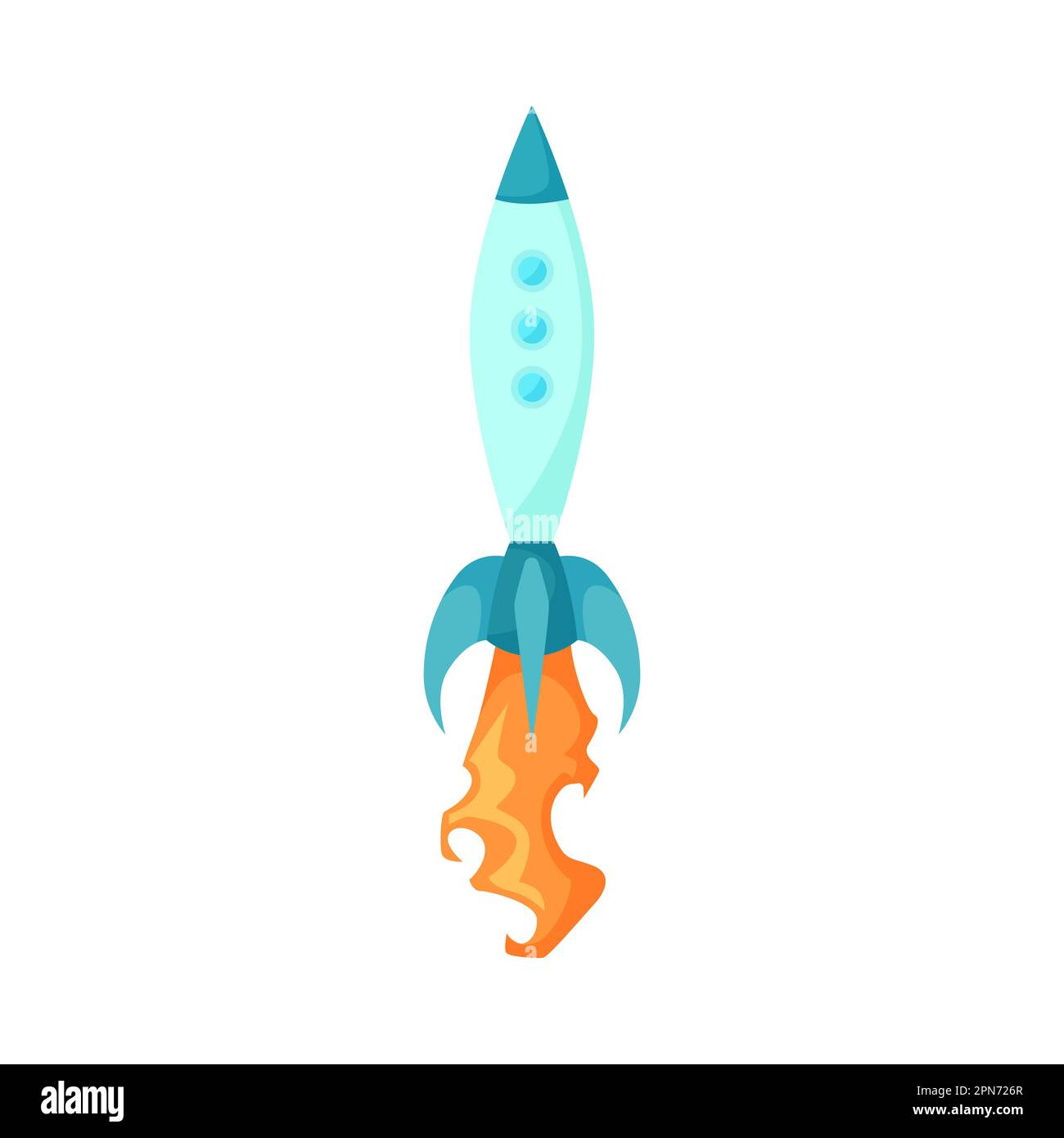 Blaue reaktive Raketenfeuer-Flamme und Feuer-Zeichentrickfilm Stock Vektor