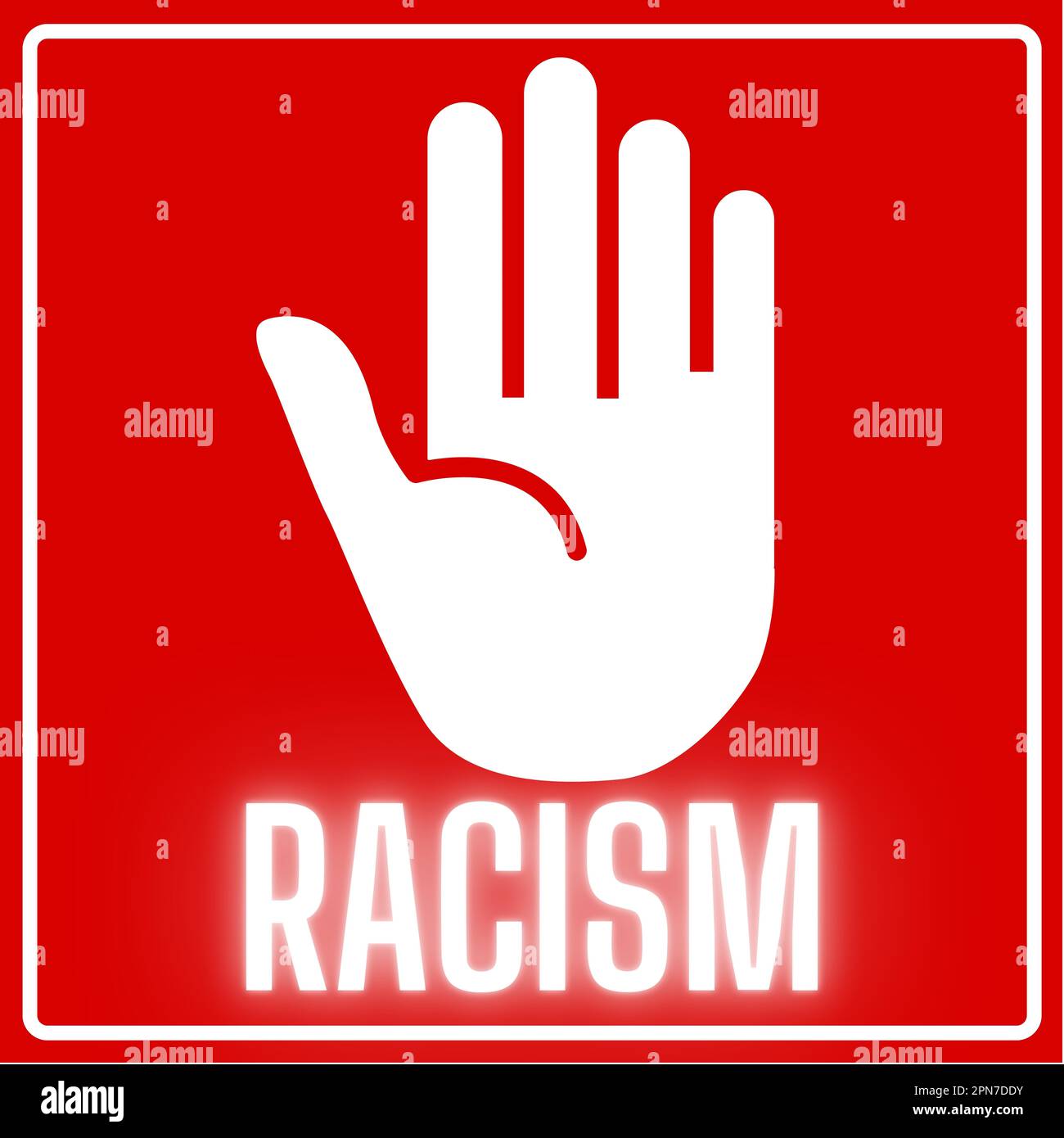 Illustration, „Stop Racism“-Schild, „Racism Tag“-Designvorlage Stockfoto