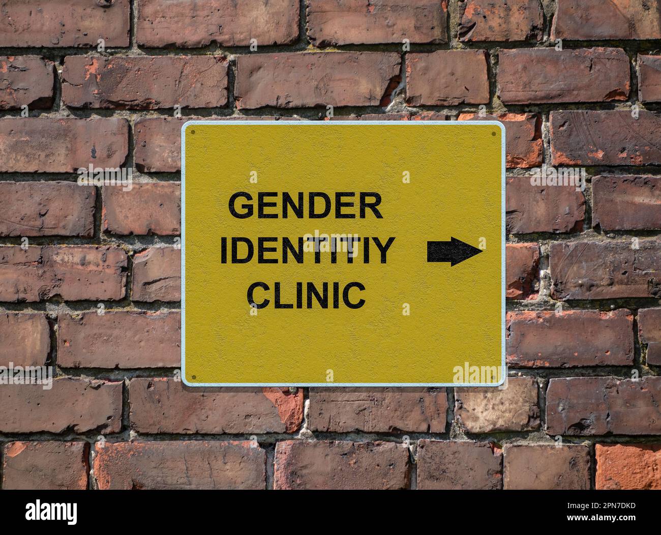 Geschlechteridentität Klinikschild. Stockfoto